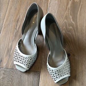 Capelli of New York Ivory Cut-Out Heels